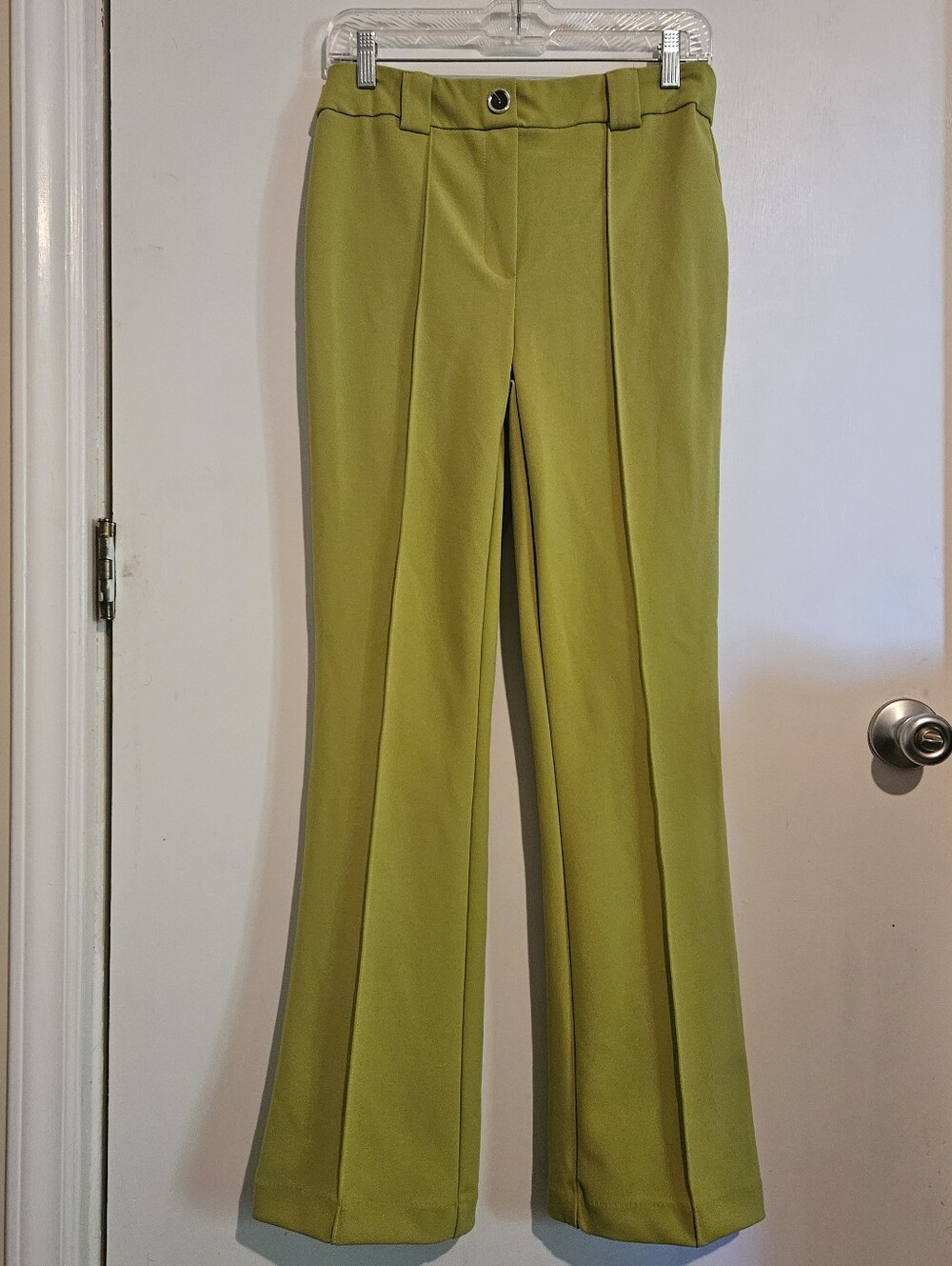 Jules & Leopold Womens Flare Leg Career Pants Size Medium Lime Green Office